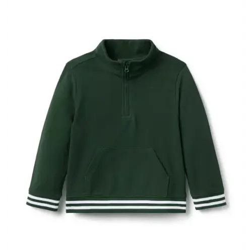 Boy Herb Green The Half Zip Pique Sweatshirt by Janie and Jack