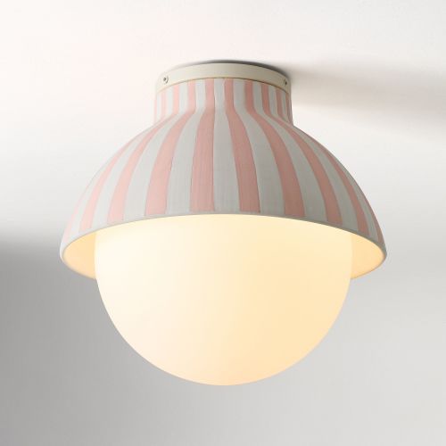 West Elm x PBK Striped Ceramic Flush Mount