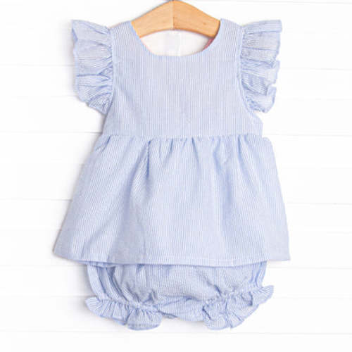 Ava Diaper Set, Blue Seersucker – Stitchy Fish