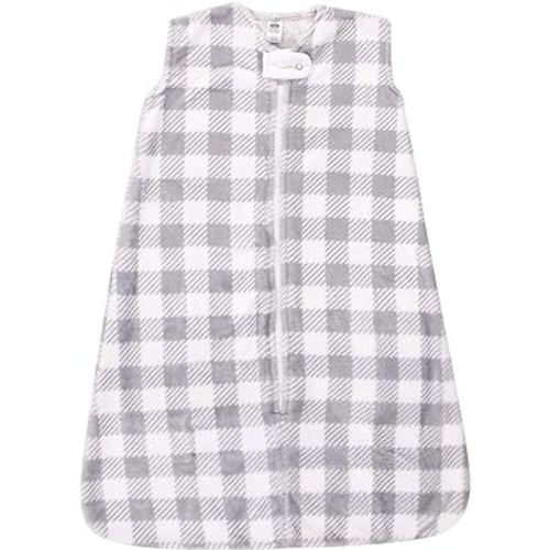 Hudson Baby Unisex Baby Plush Sleeping Bag, Sack, Blanket, Gray Plaid, 6-12 Months