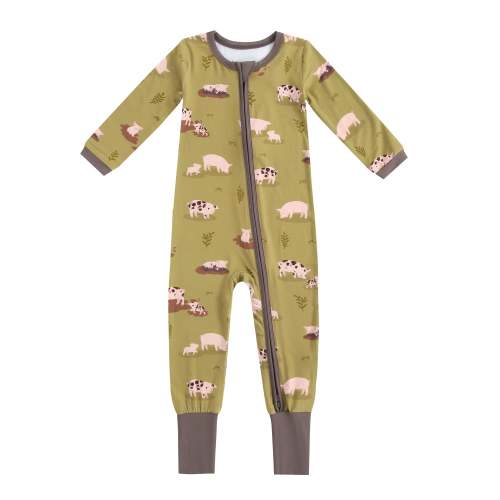 Larkspur Baby | Romper Pajamas | Convertible One Piece in Farm Pigs Fun