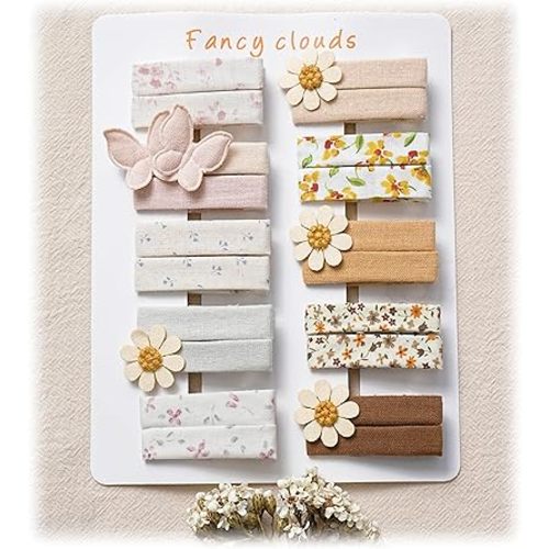 Fancy Clouds flower butterfly Hair Clips for Girls, 20Pcs Fully Lined Alligator Clips for Fine Hair, Handmade Hair Accessories and Barrettes for Baby Toddler Kid School Girls