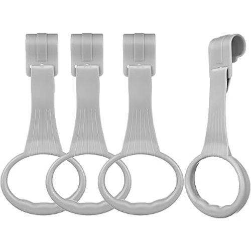 4Pcs Baby Playpen Pull up Rings, Pull up Rings for Play Pen, Playpen Accessories for Help Stand Up Walking Training Tool Newborn (Grey)