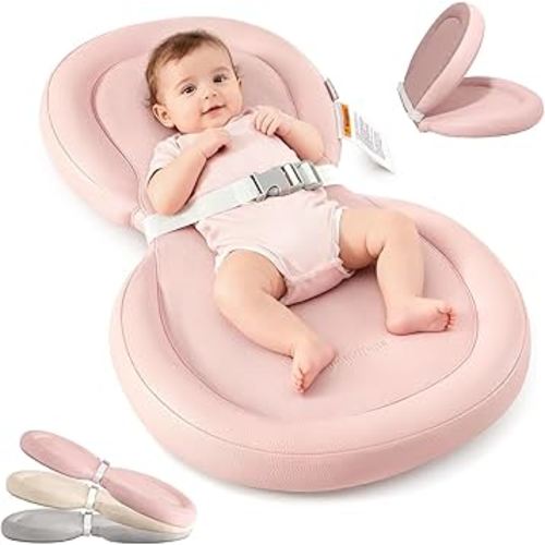 Baby Changing Pad with Waterproof & Wipe-Clean, Non-Slip Foldable PU Diaper Changing Pad, Adjustable Safety Belt, Changing Pad for Dresser, Changing Table,30"X19",Pink