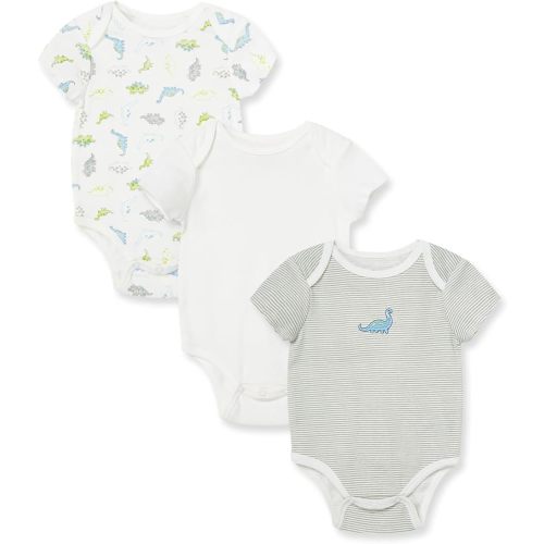Little Me Clothes for Baby 3-Pack 100% Cotton Scratch Free Tag Bodysuits, Newborn to 9 Months