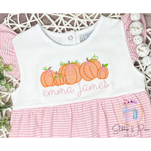 Baby Girls Pumpkin Bubble/Fancy Pumpkin Patch Bubble/Fall Bubble/First Pumpkin Patch/Baby Gift/Pumpkin Birthday Party Outfit Embroidered