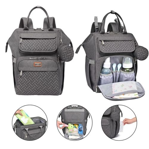 BabbleRoo Diaper Bag Backpack: Ultimate Baby Bag, Versatile Baby Diaper Bag for Modern Parents, Dark Gray, 1 pc
