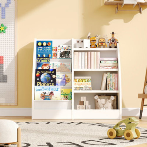 Ebern Designs 4 Tier Kids Bookshelf,4 Layer Sling Kids Book Shelf for Kids Rooms,Wood Children Bookcase | Wayfair
