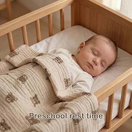 Amazon.com: Pikabuki Muslin Swaddle Blankets for Boys Girls, 2 Pack Receiving Baby Blanket Large 47 x 40 inches, Soft Breathable Swaddling Wrap for Unisex Newborn (Bear, Brown) : Baby