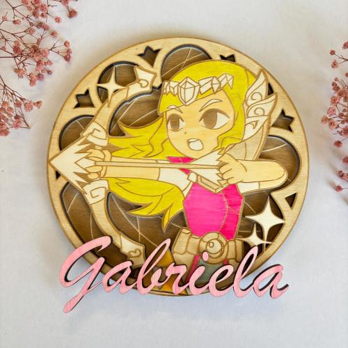 Zelda Baby Room Wooden Wall Plaque - Nursery Name Door Sign - Self-Adhesive, Wood Sign - Handmade & Customizable - The Legend of Zelda Theme