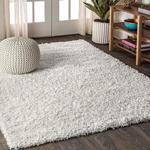 JONATHAN Y Mercer Shag Plush Cream Indoor Area Rug, 5x8, Contemporary, Modern, Easy-Cleaning for Living Room, Bedroom, Kitchen, Pet Friendly, Non-Shedding (MCR106D-5)