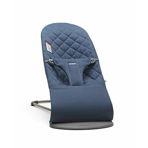 BabyBjörn Bouncer Bliss, Cotton, Midnight Blue 2-in-1 Adjustable Baby Bouncer Seat and Toddler Chair, Newborn to Toddler (8-29 lbs), 4 Positions, Lightweight & Portable