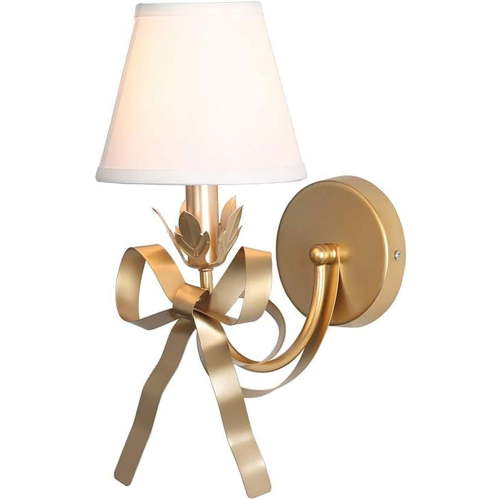 Bedside Wall Mount Light, Modern Wall Sconce Lights Fabric Shade Creative Bow Wall Lamps Perfect for Bedroom Living Room Reading Room and Hotel (1 Pack)