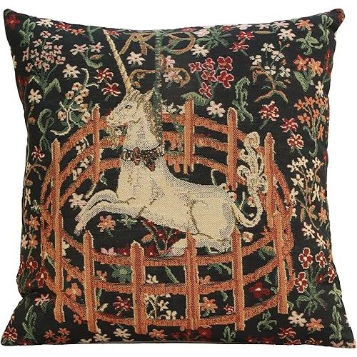Charlotte Home Furnishings Couch Pillow Covers 16X16 in, Unicorn Decorative Throw Pillow Covers, Belgian Square Tapestry Cushion Case, Living Room Bed Sofa Home Decor, Soft Cotton Jacquard Woven