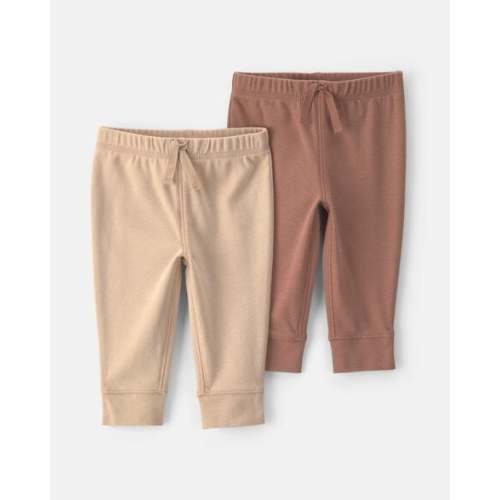 Baby 2-Pack Cotton Pull-On Pants - Brown | Carter's