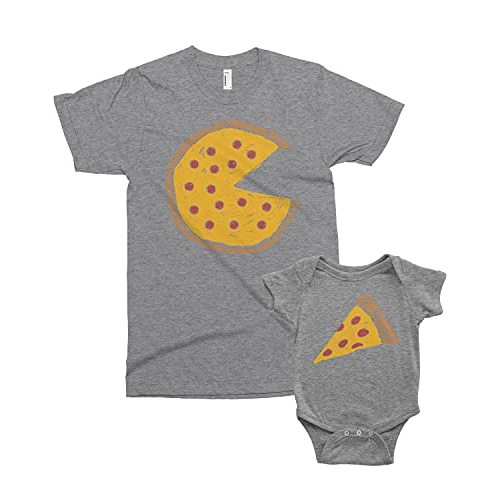 Threadrock Pizza Pie & Slice - Dad Baby Toddler Son Daughter Matching Shirts Set