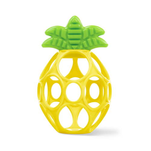 Bright Starts Oball Hold My Own Pineapple Teether Toy for Babies 0-6 Months, Easy-Grasp, Portable