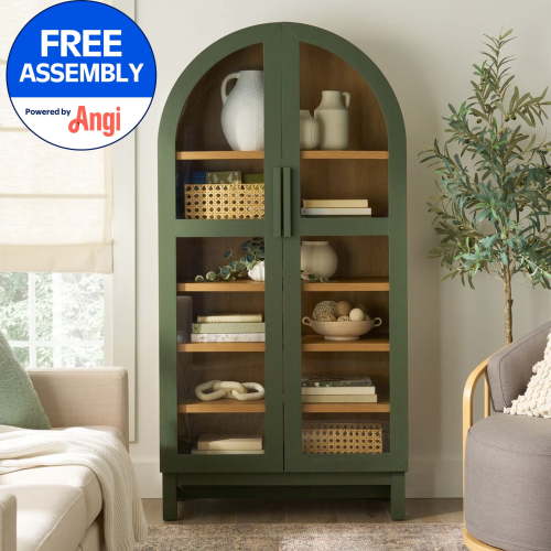 Better Homes & Gardens Juliet Arch Accent Cabinet, Deep Green Finish