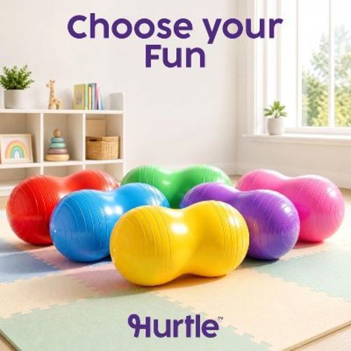 Hurtle Peanut Shaped Exercise Ball – Yoga Active Seat, Bounce Balance Desk Chair, Wiggle Flexible Sitting Ball for Kids & Adults, Pink