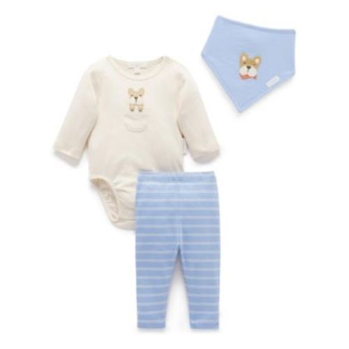 Baby Boys Bodysuit, Leggings and Bib 3 Piece Gift Set