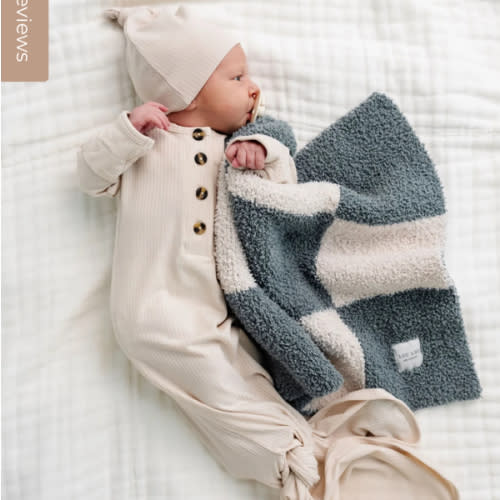 Chenille Blanket - Ocean Check - Mini/Lovey