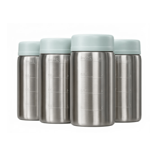 Papablic Stainless Steel Breast Milk Storage Bottles (4-Pack)