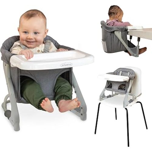 Infantino Ultimate Travel Booster, High Chair & Seat, Gray
