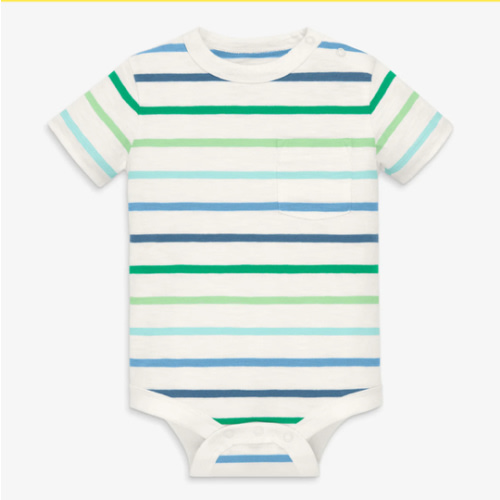 Short sleeve stripe babysuit | Primary.com