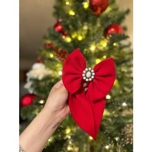 5” Bow on Headwrap w Western Concho - RED