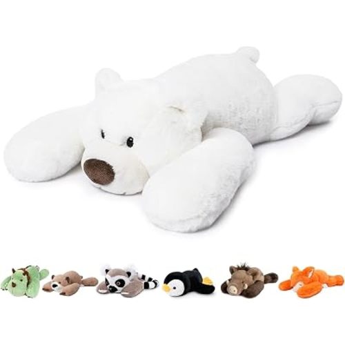 Niuniu Daddy Polar Bear Weighted Stuffed Animals, Plush Pillow for Kids