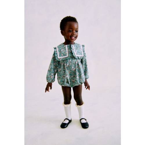 FLORAL-PRINT POPLIN ROMPER SUIT