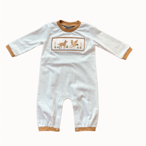 Duck Hunt Smocked Boys Romper