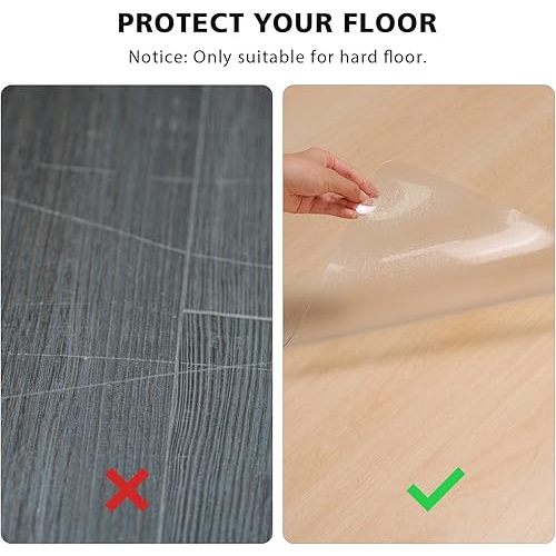 Clear Floor Mat for Home, 4'×6' Large Non-Slip Plastic Rug for Under Kitchen Table, Durable Waterproof Vinyl Area Mat for Baby Spills, Dog Accident, Anti-Scratch Floor Protector for Living Room
