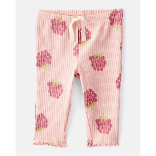 Baby Girl Raspberry Print Cotton Pull-On Pants - Pink | Carter's