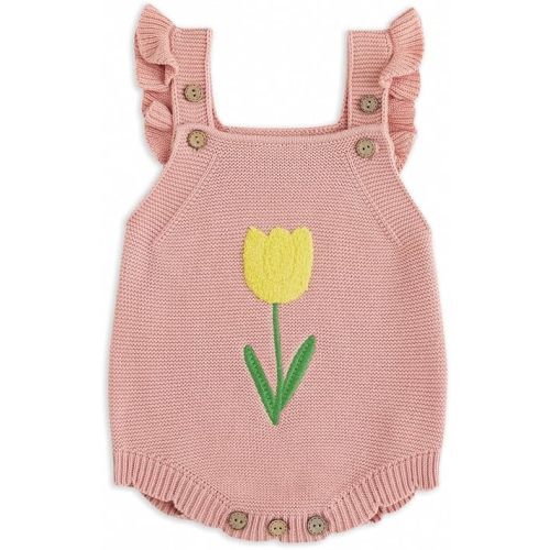 Simplee kids Baby Girls Sunflower Knit Rompers Knit Clothes for Newborn Baby Girls