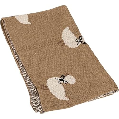 Creative Co-Op Cotton Knit Baby Blanket with Ducklings, Multicolor