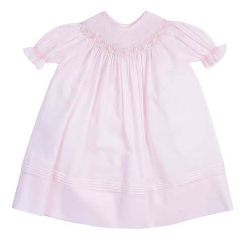 Girls Ruffle Sleeve Bishop Smocked Dress