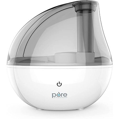 Pure Enrichment® MistAire™ Silver Ultrasonic Cool Mist Humidifier - Lasts Up to 25 Hours, Whisper-Quiet Operation, Optional Night Light, & Auto Safety Shut-Off - Ideal for Bedroom, Office, & Nursery