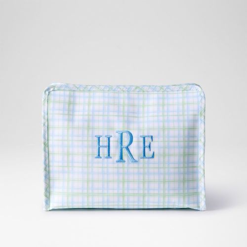 Riley Patterned Pouch - Blue-Green Plaid