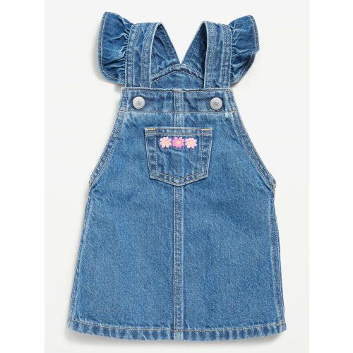 Ruffled Pocket Jean Skirtall Dress for Baby