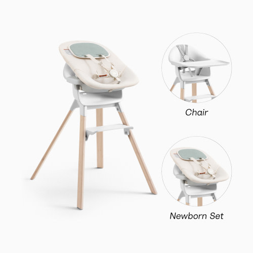 Stokke Clikk High Chair - White, Clikk High Chair + Newborn Set