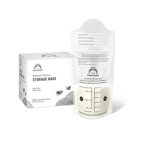 Amazon Brand - Mama Bear Breastmilk Storage Bags, 100 Count