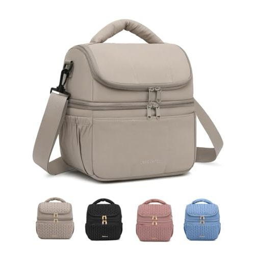 Breastmilk Cooler Bag - Large Capacity 12L & 10-Hour Insulated Bottle Cooler Bag with Detachable Divider for Tall Baby Bottles | Dual Deck Lunch Box for Women | Breast Pump Bags for Work