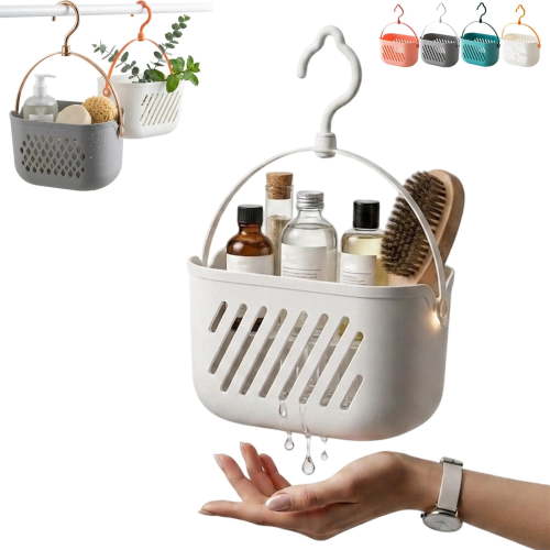 Portable Shower Caddy Hanging Shower Basket Organizer with Hook for Bathroom, Dorm, Gym, Travel, Plastic Hanging Shower Caddy Portable Storage Tote Box Bin, Shower Caddy Portable Basket
