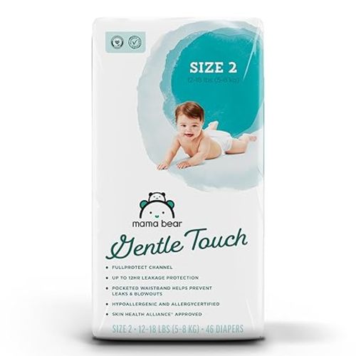 Amazon Brand - Mama Bear Gentle Touch Diapers, Size 2, 46 Count