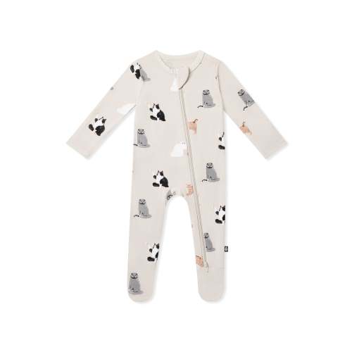 Zippered Footie in Fluffy Cat