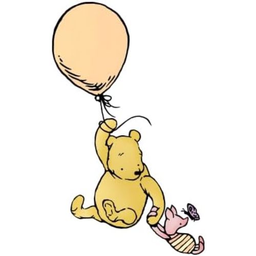 Classic Winnie Balloon Pooh Wall Decals,Winnie Baby Pooh Wall Decals Quotes Peel and Stick for Nursery Decor,Large Winnie Vintage Pooh Wall Stickers for Baby Shower Decor