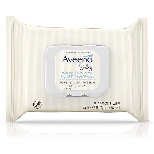 Baby Hand & Face Wipes, 25 Disposable Wipes, Aveeno