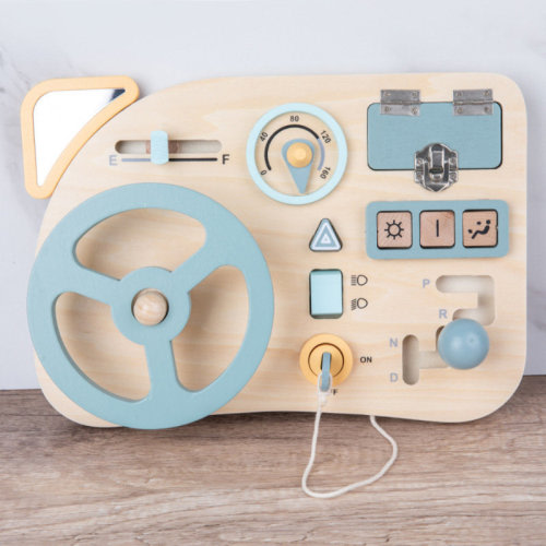 Topteng Montessori Busy Board For Kids With Steering Wheel, Locks, Keys & Gears | Wayfair
