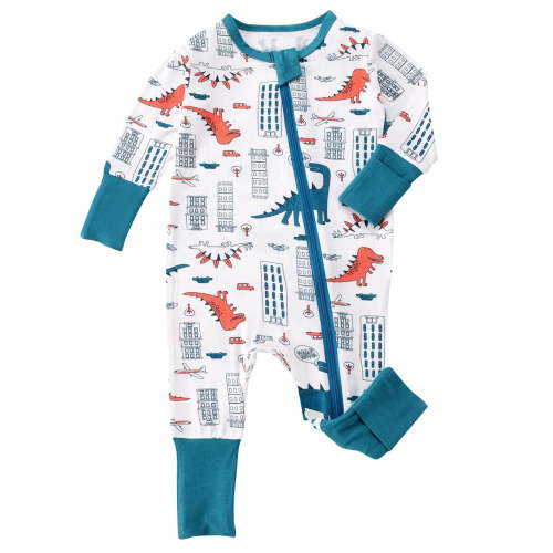 Weebloom Baby Boys Girls Romper Footless Bamboo Long Sleeve Bodysuit Zip Up Soft Comfortable Home Outfits 3-24 Months Sleepwear Loungewear Pjs Sleepers Pajamas Onesie White 9-12 Months